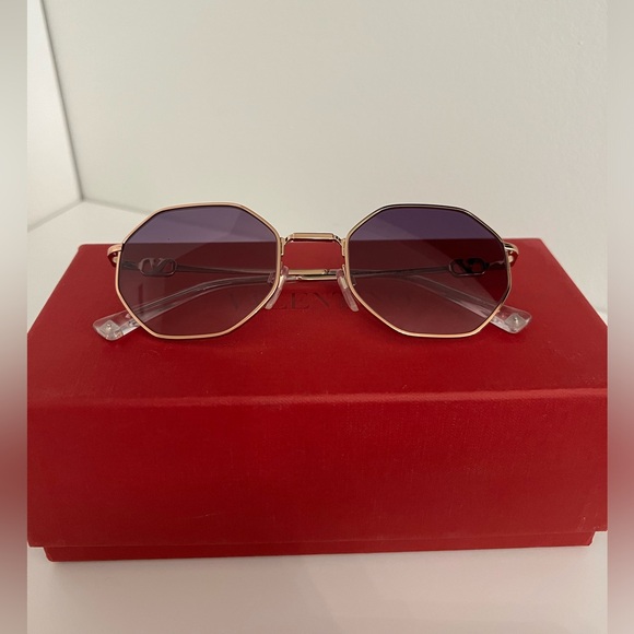 Valentino Gold Metal Sunglasses - Picture 3 of 12